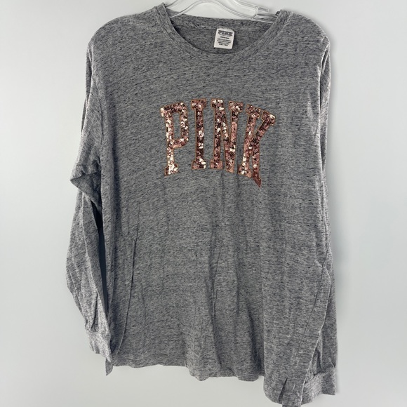 PINK Victoria's Secret Tops - Victoria Secret Pink Rose Gold Long Sleeve